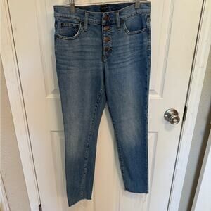J Crew 9” High Rise Skinny Button Fly Jeans size 26